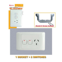 2 Switches +1 Socket Wall Plate