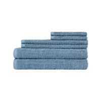 AS__Sheraton 6 Piece 100% Cotton Textured Towel Set Blue  
