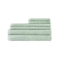 AS__Sheraton 6 Piece 100% Cotton Textured Towel Set Sage  