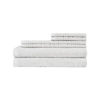 Sheraton 6 Piece 100% Cotton Textured Towel Set Silver  