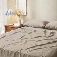 Sheraton Luxury Maison 1000TC Cotton Rich Bed Sheet Set (Stone, Double)