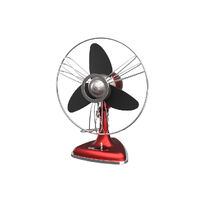 Swan 30cm Red Retro 3 Speed Adjustable Tilt Oscillation 35W Eva Blades Desk Fan 