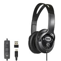 Shintaro Over-The-Ears USB-C Headset with In-Line microphone - Includes USB-C to USB-A adaptor for use with Laptops