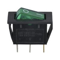 SPST Rocker Switch Green Illuminated