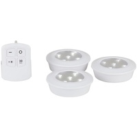 Remote Controled 5 LED Puck Light 3Pack With Adjustable Brightness and Timer