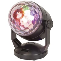 Mini LED Disco Ball Colour Changing 360° Rotation 12VDC USB or Battery Powered