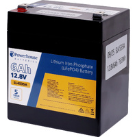 Powerhouse SL4535A 12V 6Ah Lithium Phosphate LiFePO4 Replacement Battery 4.8mm-F1