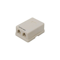 Twin RJ12 Surface Mount Socket Sockets - Architrave Mount