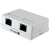 EVERSURE SM288IDC-WHT Dual CAT5 RJ45 Surface Mount Socket IDC Punch Termination