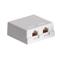 Cabac RJ45 Cat6 2 Way KATT Style Termination Surface Mount Adapter White