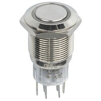 Blue 19mm IP67 Metal Pushbutton Momentary Switch with Illumated Ring