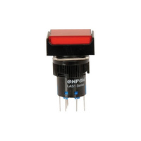 SP4075 250VAC 5A DPDT & Illumination IP65 On Off Push Button Red 
