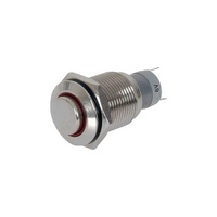 SP4130 IP67 Rated 250VAC @ 3A LED Illuminated Metal Push Button Switch Red