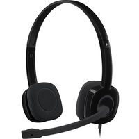 Logitech H151 Stereo Headset with Microphone Black Light Weight 3.5mm Jack