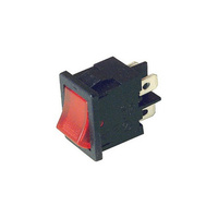 SR4601 250VAC 6A DPST Mini Rocker Red Illuminated Switch