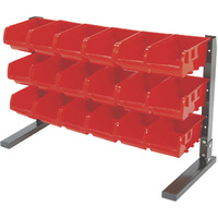18 Small Bin Storage Rack Metal Construction with Powder Coating