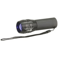 Battery powered 3W UV Light with Adjustable beam Lens Includes wrist-strap