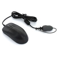 Seal Shield Waterproof Wired Mouse with Scroll Wheel Black 1000DPI Ambidextrous