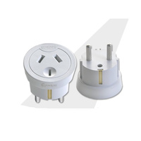 Sansai Travel Adaptor Australian Plug to use Europe Middle East Asia 2 Round Pin
