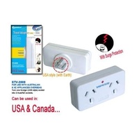 Sansai AUSTRALIA to USA Surge Protected Double Power Point Travel Adaptor 