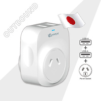 Sansai STV-3007 USB-A Fast Charge Ports Outbound Travel Adaptor - Japan Region