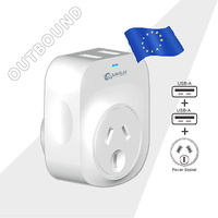 Sansai STV-3010 Outbound USB-A & C Travel Adaptor-EU & Bali NZ-AU to Europe Plug