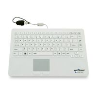 Seal Shield Wired Touch Keyboard White Dishwasher Safe Silicon Switch 1 Yr Wty