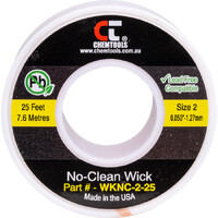 CHEMTOOLS SWNC2L WKNC-2-25 No Clean Solder Wick Braid 1.5mm x 7.5m Yellow