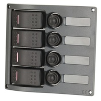 4 Way IP66 Marine Switch Panel Moulded from ABS plastic black in colour