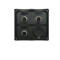3 Switch Panel with Dual amp socket and three toggle switches USB 4.2A Socket