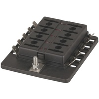 Blade Fuse 10way Block Spade Terminal Connection Output Rating 30A Max per Circuit