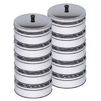 SOGA 2X 5 Tier Stainless Steel Steamers With Lid Work inside of Basket Pot Steamers 25cm