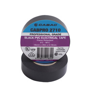 CABAC Cabpro Black PVC Electrical Tape Prefessional Grade 18mm X 20m