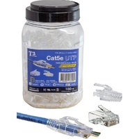 100Pk Cat5E Utp Snap Plug And Boot Combo Jar
