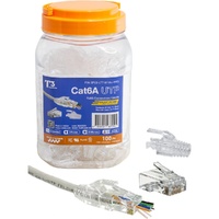100Pk Cat6A Utp Snap Plug And Boot Combo Jar