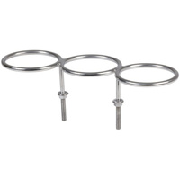 Triple Stainless Steel Drink Holder Permanent fixing boats RVs and Caravans