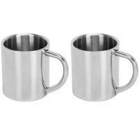 2Pcs 450ml Stainless Steel Double Wall Cup Mugs Drinking Coffee Camping Travel