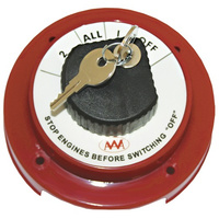 KeyLock Battery Switch 345A Intermittent 250A Continuous Locked any one Position