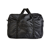 Korjo Lightweight Strong Travel Foldaway Bag-Cabin Size Overnight Duffle Black