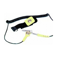 Anti Static Wrist Strap coiled lead and banana plug alligator clip  