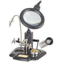  Duratech 90mm Glass Lens with Soldering Iron Stand Third Hand LED Magnifying Lamp