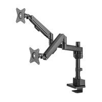 Tixx DMM02-PBL Premium Full Motion Dual Monitor Mount - Matte Black