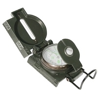 Engineers Lensatic Compass Side Ruler and Liquid Filled Rugged Metal Case