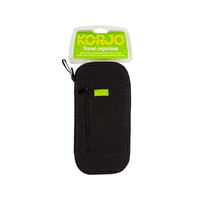Korjo Unisex Travel Wallet Passport Holder Document Zippered Durable Organiser