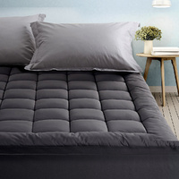 Giselle Bedding Bamboo Charcoal Filling Pillowtop Topper 1000GSM 5cm Thick Pillowtop Pad for Back Pain Relief Washable with 45cm Deep Pocket Queen