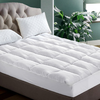 Giselle Bedding Pillowtop Mattress Topper 5cm Thick Pad for Back Pain Relief Washable Underlay Protector 1000GSM Microfibre Filling 45cm Deep Pocket K