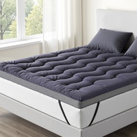 Giselle Bedding 5cm Pillowtop Topper Bamboo Polyester Blend Fibre Pad for Back Pain Relief Washable Overfilled Bed Protector 500GSM Queen