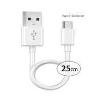 Sansai Type C Connector to USB-A Data Sync Charge Cable 25cm White