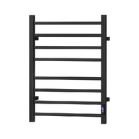 Devanti Heated Towel Rail 8 Square Bars with Timer Electric Heater Warmer Rack