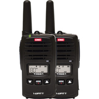 GME TX667TP 1 Watt UHF CB Handheld radio Twin pack desktop charger an AC adaptor